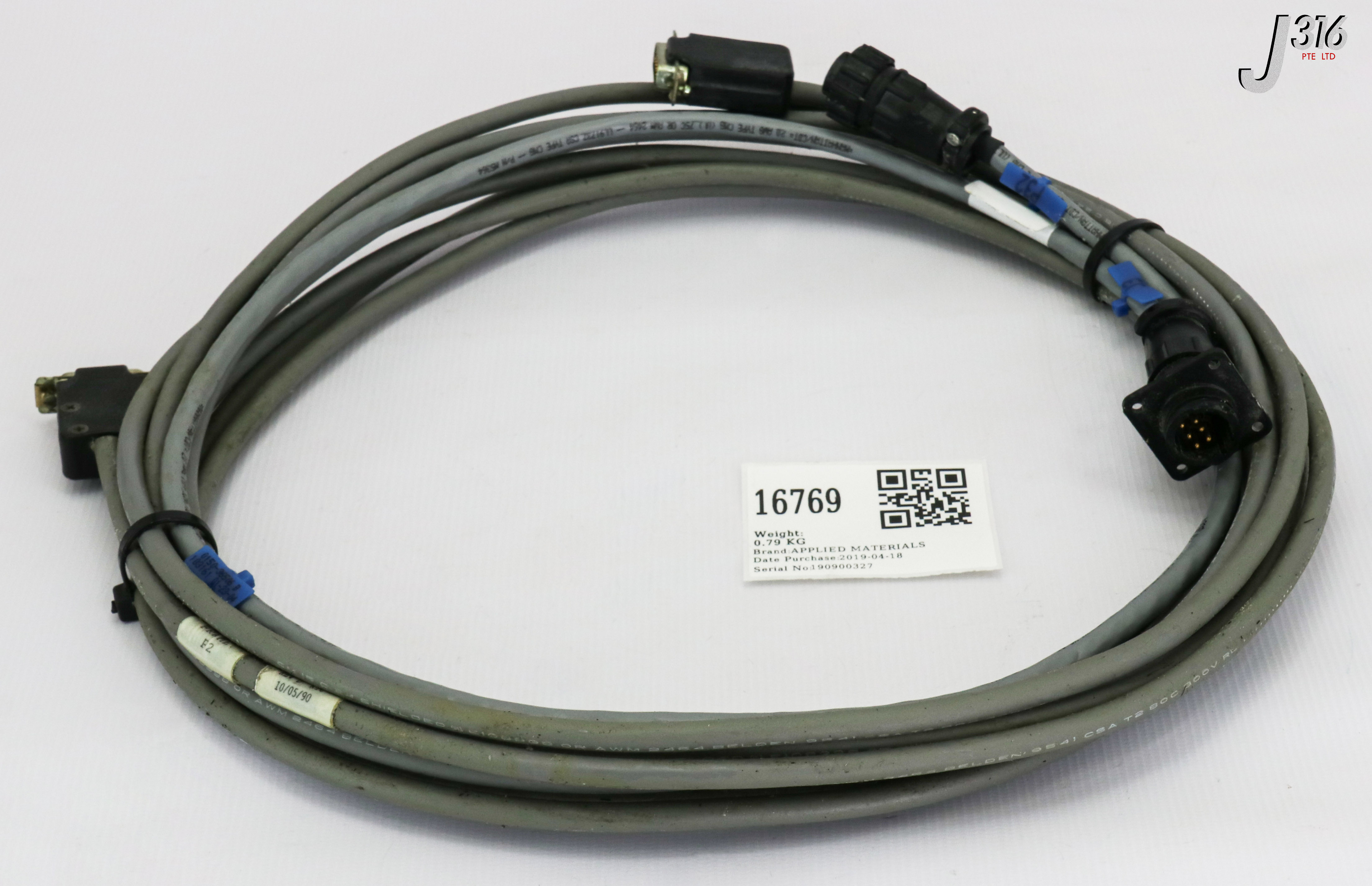 16769 APPLIED MATERIALS ASSY CABLE HEAT EXCHGR INTRFC, 25FT 0150-09027 ...